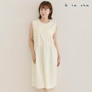 【a la sha】特殊組織布拼接背心洋裝