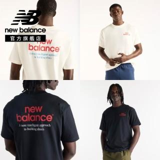 【NEW BALANCE】NB 短T 休閒短袖上衣 男性 米白/黑 MT62G7MGAGA MT62G7MGBK(美版 版型偏大)