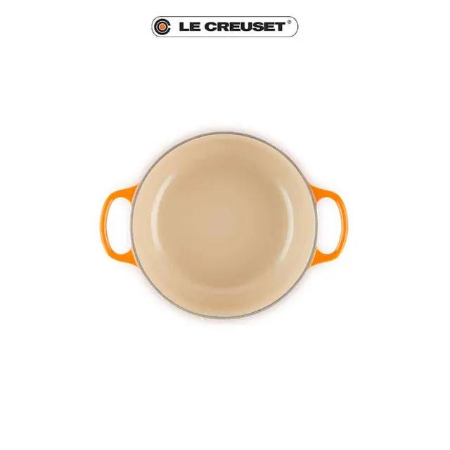 【Le Creuset】典藏琺瑯鑄鐵鍋圓鍋 20cm(肉豆蔻/貝殼粉/櫻桃紅/火焰橘)