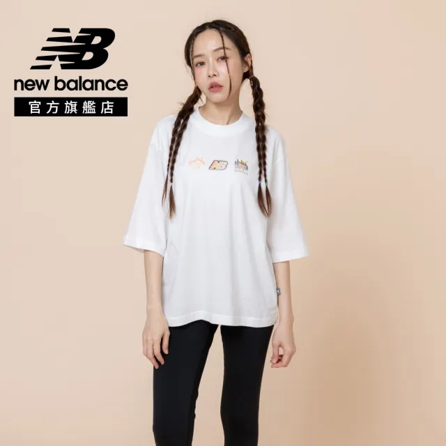 【NEW BALANCE】NB 趣味插畫短T_女性_杏/白_WT62C1ZULIN_WT62C1ZUWT(美版 版型偏大)
