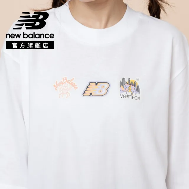 【NEW BALANCE】NB 趣味插畫短T_女性_杏/白_WT62C1ZULIN_WT62C1ZUWT(美版 版型偏大)