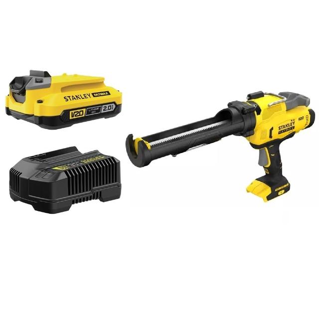 【Stanley】美國 史丹利 20V MAX FM 電動注膠槍(空機)+SB202電池*1+SC200充電器*1 (SFMCE600B+SB202+SC200)