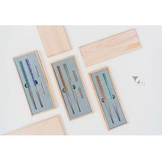 【Titanium 鈦造】純鈦餐具系列 純鈦箸 鈦箸・鈦箸座典藏禮盒(鈦金屬 環保餐具 環保筷 禮盒)