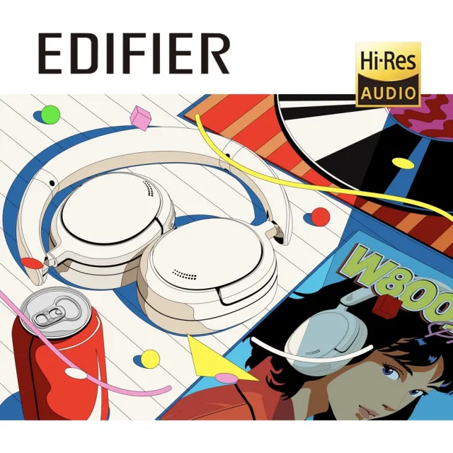 【EDIFIER】W800BT Pro 無線降噪耳罩耳機（漫畫包裝版｜Hi-Res 音質認證｜頭戴式藍牙耳機｜專屬APP）