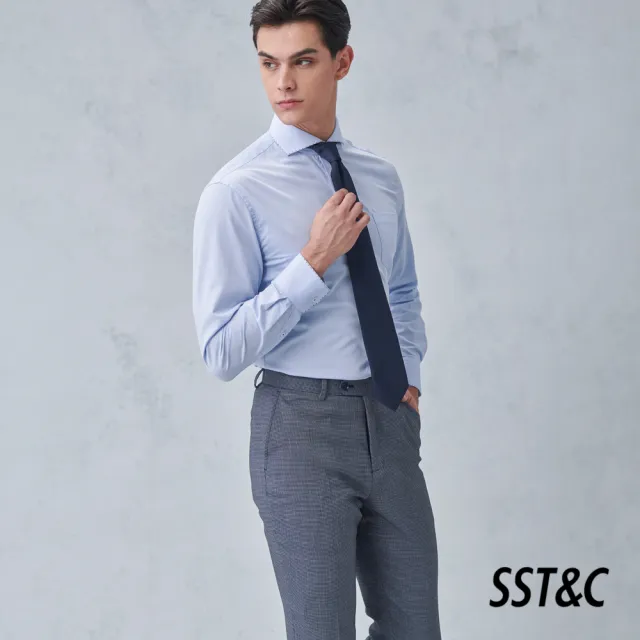 【SST&C】男裝 藏青格紋裁縫西褲0212211003(雙11精選)