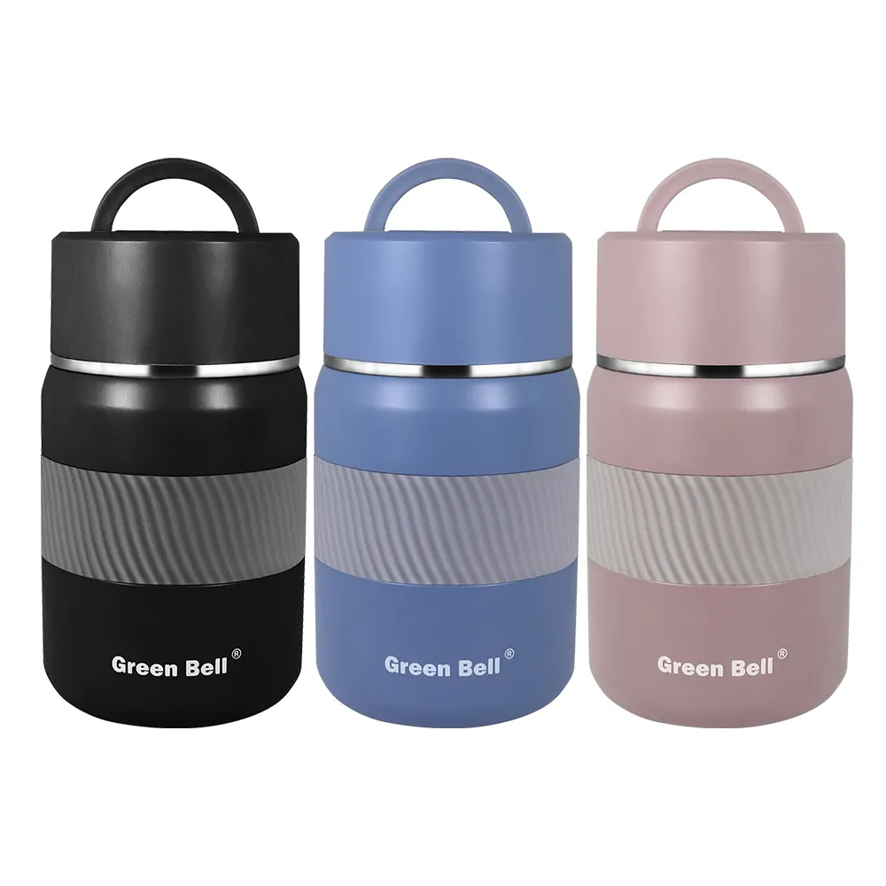 【GREEN BELL 綠貝】316不鏽鋼陶瓷悶燒罐1000ml2入組-附背帶(大容量 保溫 保冷 陶瓷內膽 不留味 SGS)