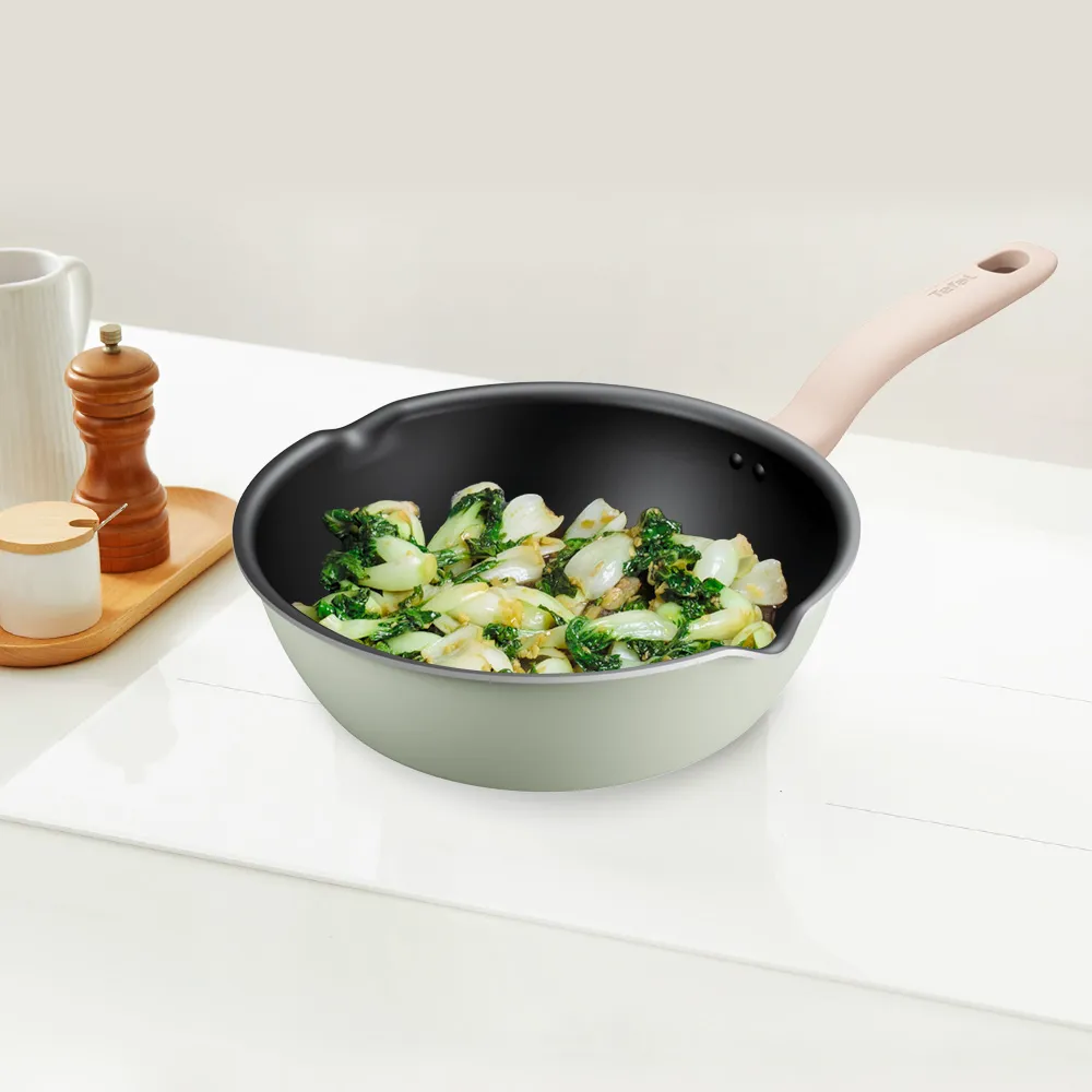 【Tefal 特福】抹茶時光系列28CM不沾鍋深平底鍋/萬用鍋(IH爐可用鍋)