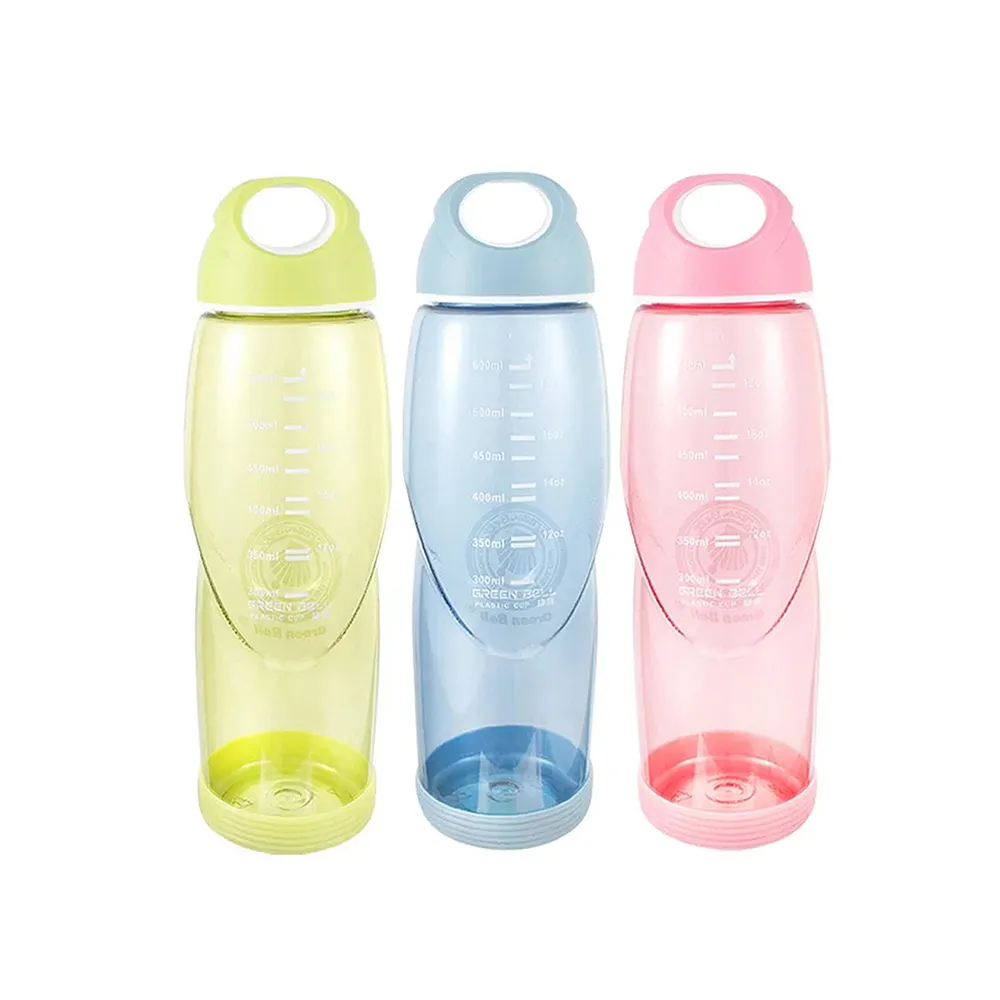 【GREEN BELL 綠貝】輕巧水壺/防滑隨手杯-附止滑墊600ml(寬口 防漏 輕便 運動 露營 不含BPA)