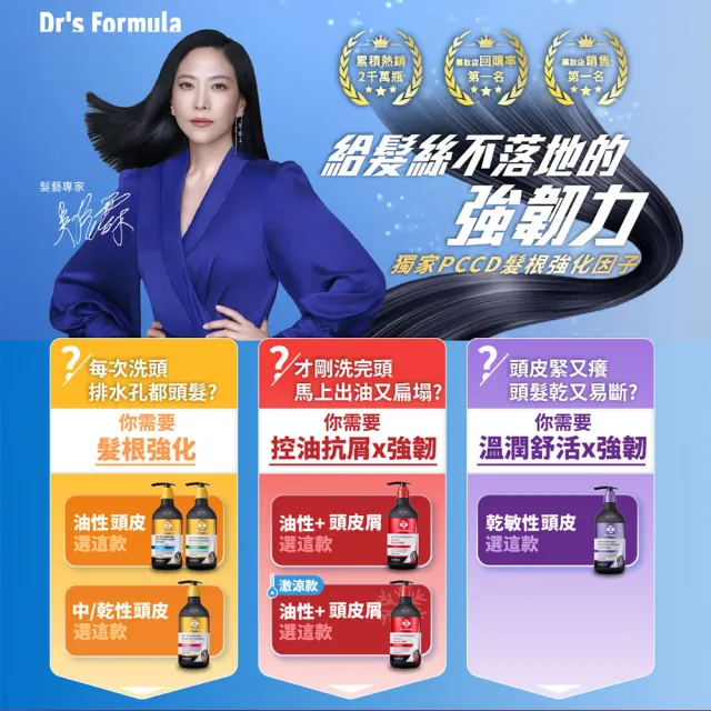 【Dr’s Formula 台塑生醫】三代洗髮精580g 三入組(6款任選/頭皮守護瓶/官方直營)