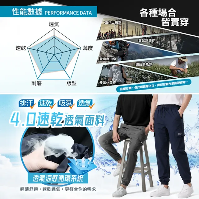 【YT shop】買一送一 男女運動褲 降溫 吸濕排汗 速乾褲 涼感褲 工作褲(大尺碼 現貨 防曬 涼感)