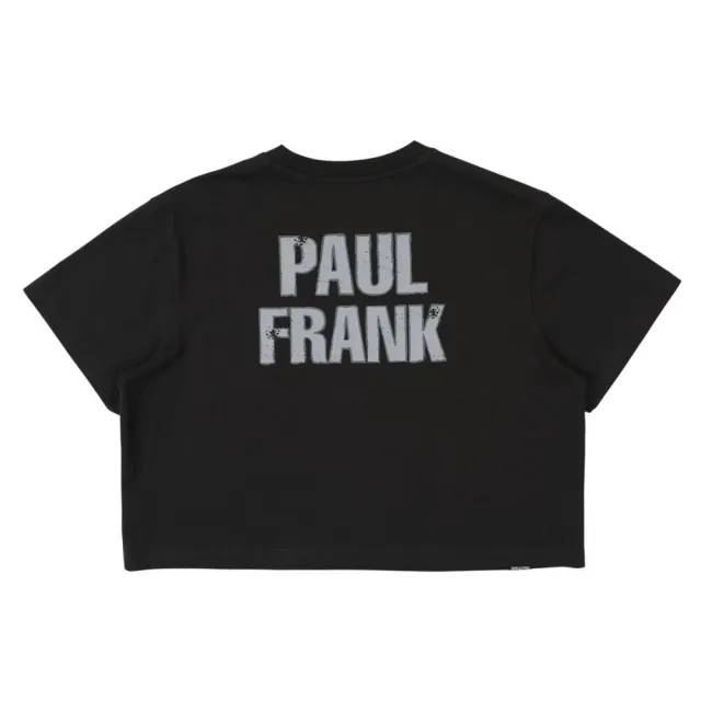 【Paul Frank 大嘴猴】官方直營  Vivian徐若瑄聯名款 〜 黒い魂鬪志 迷彩愛心短版T恤 黑色