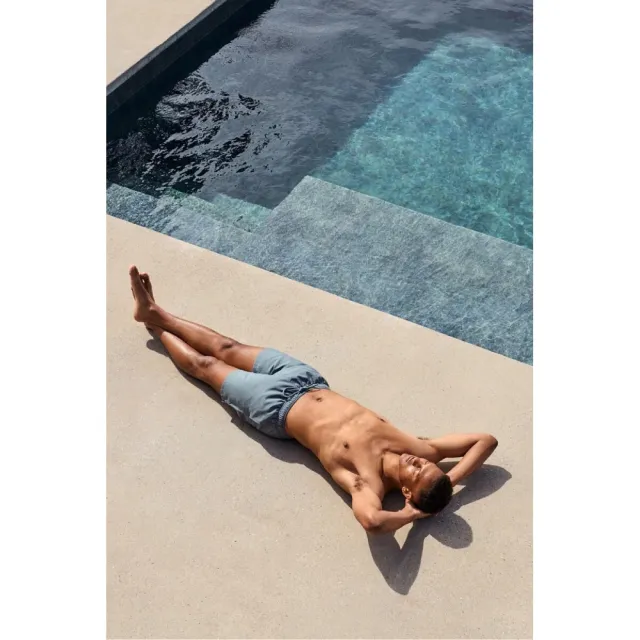 【Bread & Boxers】Swim Trunk 吸濕快乾短褲 - 煙灰藍
