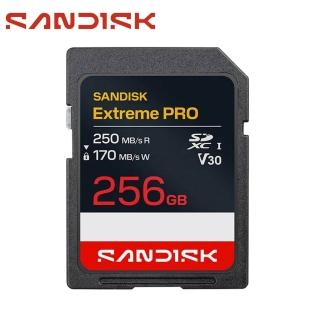 【SanDisk 晟碟】〔全新版〕256GB Extreme PRO SDXC 4K V30 記憶卡 (讀取250MB/s 原廠有限永久保固)