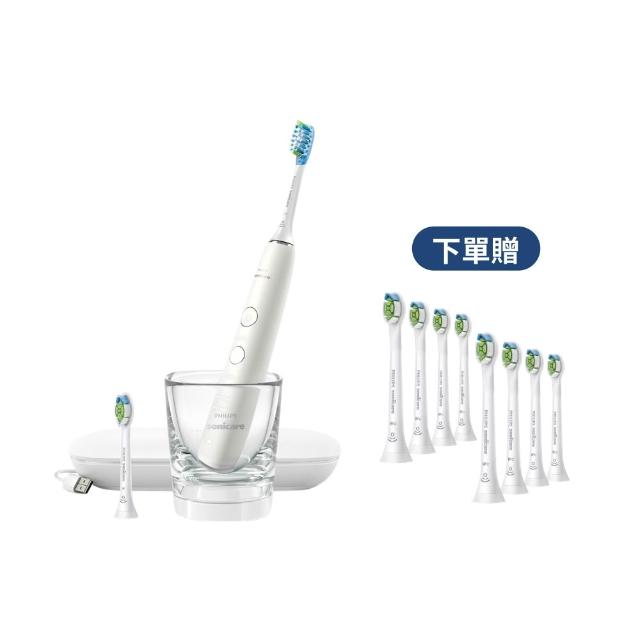 【Philips 飛利浦】HX9912/07 煥白閃耀智能鑽石音波電動牙刷-白鑽 (官方直營)