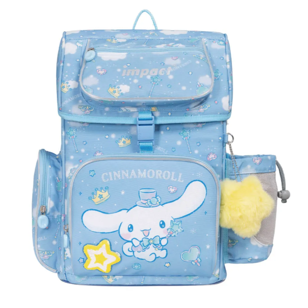 【IMPACT 怡寶】大耳狗喜拿Cinnamoroll-懸浮磁扣護脊書包-粉藍 IMCM7062LB（速）(適合120-140公分孩童使用)