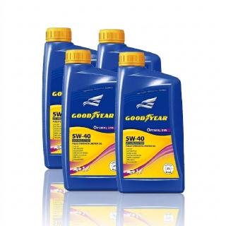 【GOODYEAR 固特異】機油 GOODYEAR OPTIMAL SYN 5W-40 1L*4瓶 (4入組)｜車寶貝