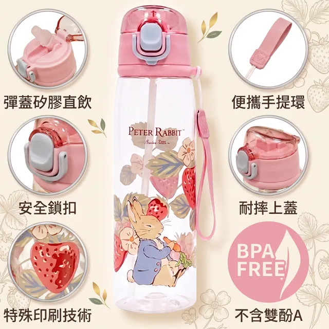 【PETER RABBIT 比得兔】Peter Rabbit 比得兔｜童趣漫遊 Tritan 兒童水壺｜輕量吸管水壺 650ml－2款可選