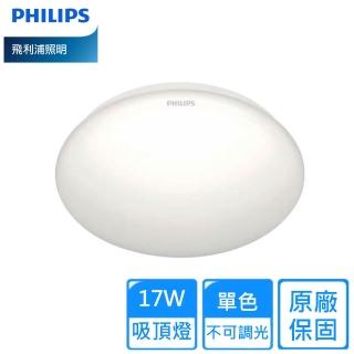 【Philips 飛利浦】17W LED單色若欣G3吸頂燈2入組 1~3坪