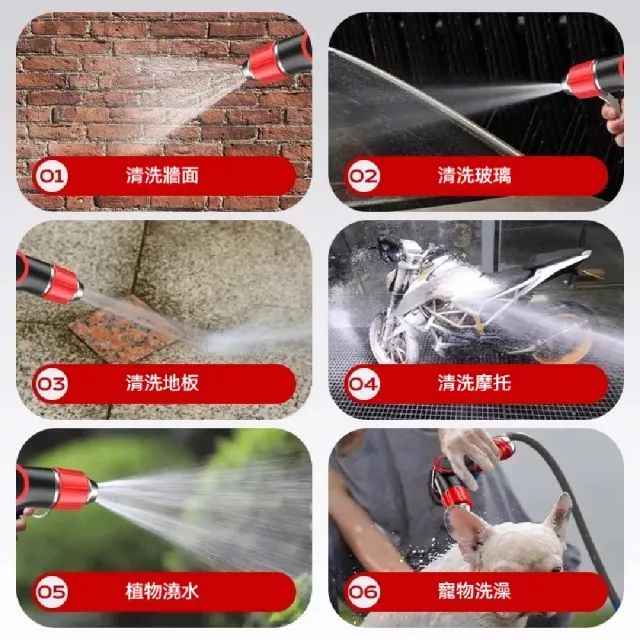 【ZHIPU 芝浦】高壓澆水槍 多功能噴水槍 園藝灑水槍 25米彈簧管套裝 洗車澆花噴頭 三種水型調節 定制款L