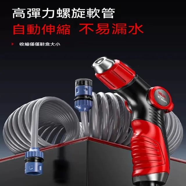 【ZHIPU 芝浦】高壓澆水槍 多功能噴水槍 園藝灑水槍 25米彈簧管套裝 洗車澆花噴頭 三種水型調節 定制款L