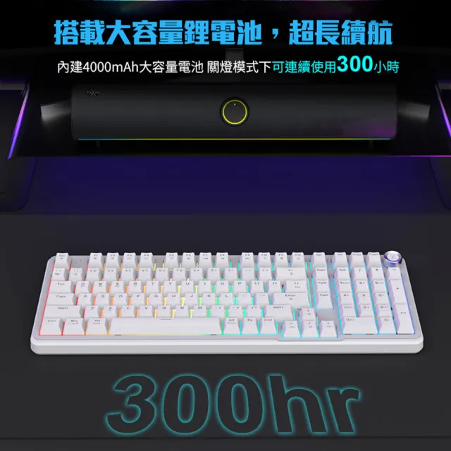 【FOXXRAY 狐鐳】星曜・極光 三模全尺寸機械鍵盤-青軸/紅軸(FXR-HKW-120)2.4G無線、藍牙、有線