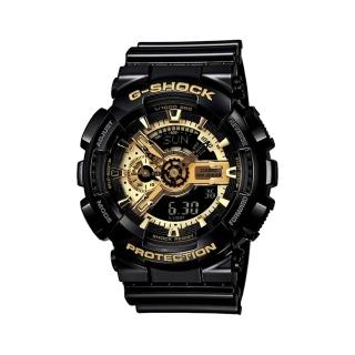【CASIO 卡西歐】G-SHOCK/耀眼奪目時尚腕錶(黑*金/GA-110GB-1A)