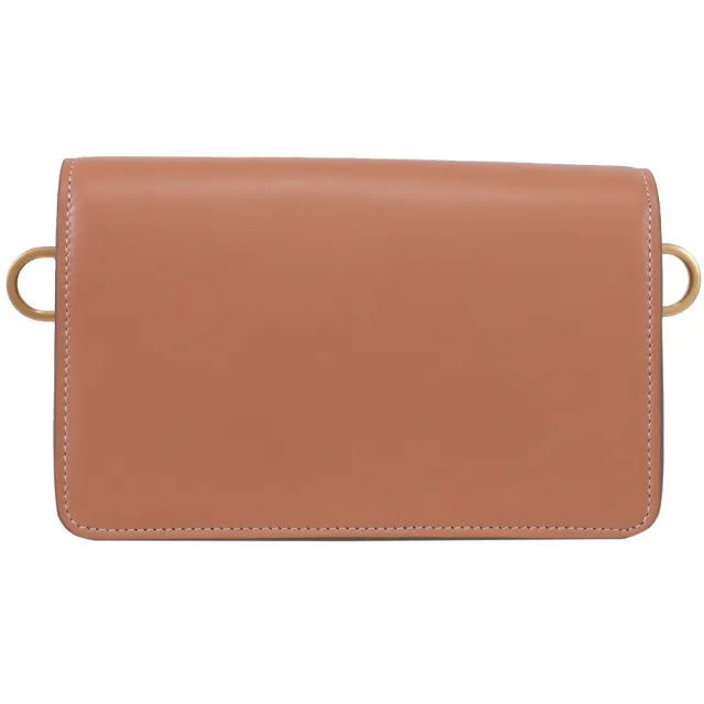 【TOD’S】TODS T Timeless 金屬T釦飾迷你翻蓋斜背包(棕色)