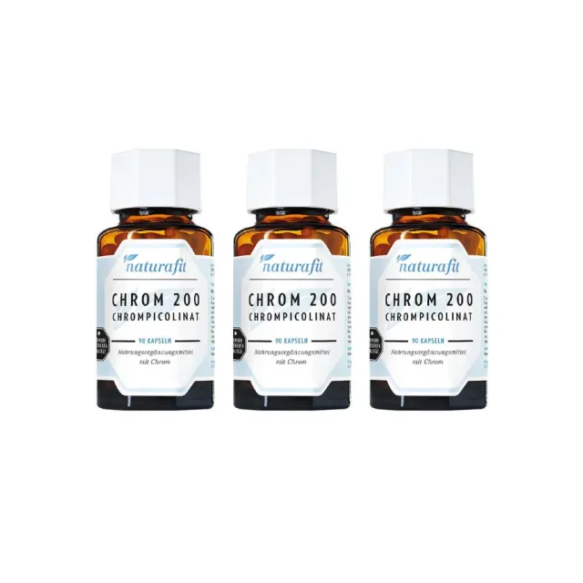 【Natural Fit 活粒適】鉻200膠囊 三入組 90粒/入(素食 單方鉻200微克 穩定醣類代謝)
