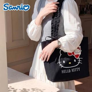 【SANRIO 三麗鷗】凱蒂貓大容量單肩托特包(Hello Kitty)