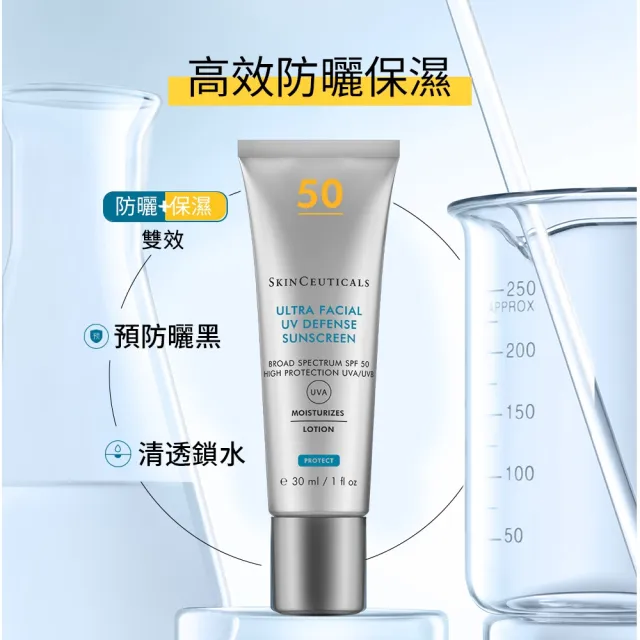 【Skin Ceuticals 修麗可】舒緩保濕加乘★色修精華30ml+極致保濕防曬隔離乳SPF50 PA++++ 30ml