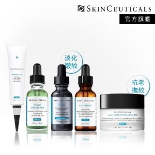 【Skin Ceuticals 修麗可】王牌五入組★CE精華+P-TIOX 超勝精華+AG緊緻霜+0.3 A醇精華乳+色修精華
