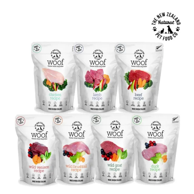 【NZ Natural】鮮開凍woof狗狗冷凍乾燥生食餐 1kg/2.2lbs(凍乾鮮食、狗飼料)