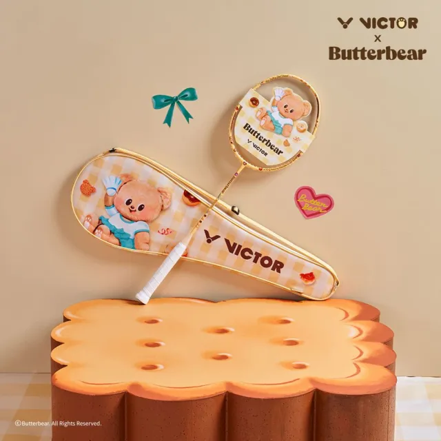 【VICTOR 勝利體育】VICTOR x Butterbear聯名系列羽球拍(TK-BUTTER BEAR E 蜂蜜黃)