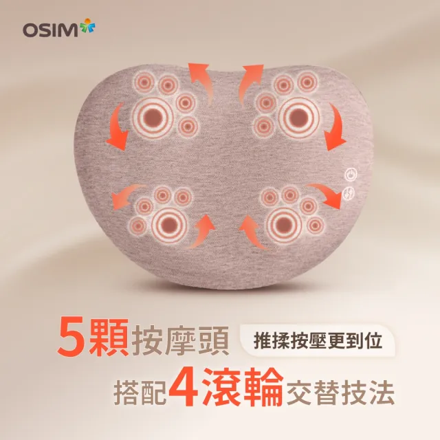 【OSIM】幸運石按摩小枕 OS-2258_按摩枕 電動按摩枕 肩頸按摩 背部按摩