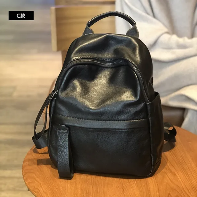 【米蘭精品】現貨+預購 真牛皮後背包真皮革雙肩包(歐美風肩背女包包3款ma1mk15 B)