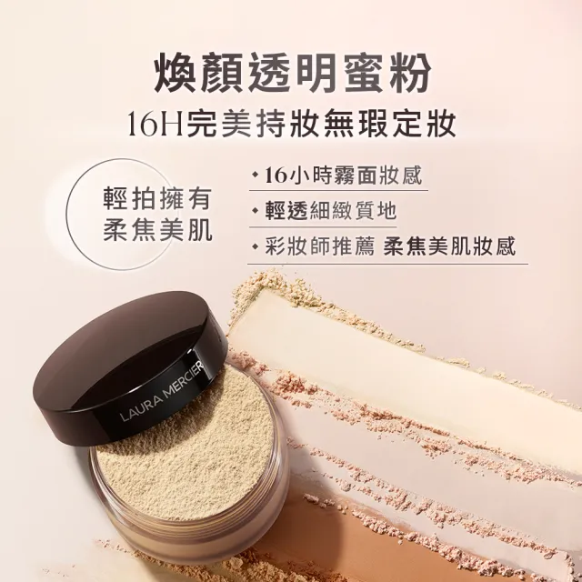 【LAURA MERCIER 蘿拉蜜思】煥顏透明蜜粉29g超殺組(冠軍蜜粉/定妝散粉)