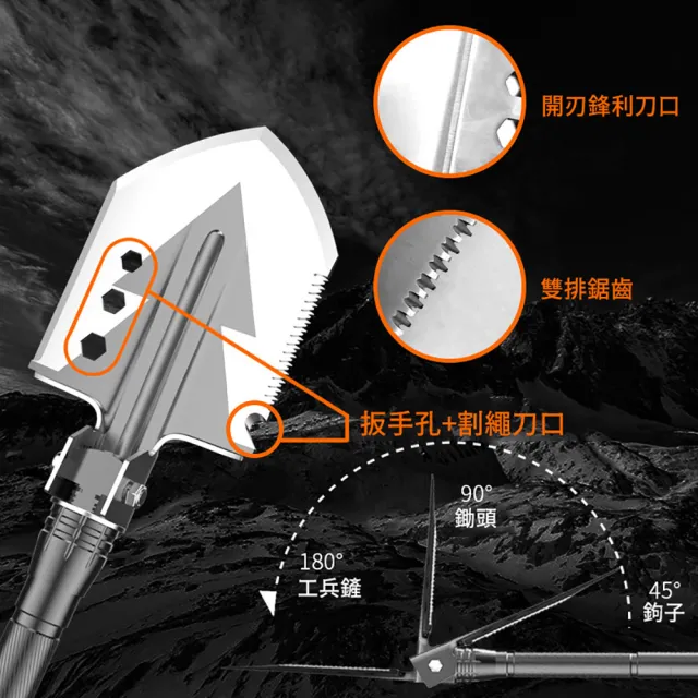 【Chill Outdoor】鏟斧工具組(野外求生 露營工具 戶外野營 工兵鏟 戰術斧)