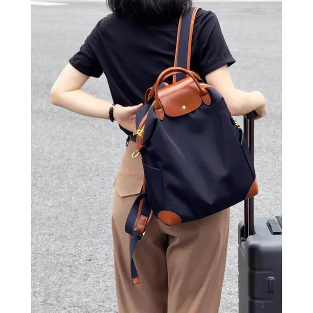 【吉豐洋行】雙11 時尚高質感尼龍配皮防潑水防盜設計後背包電腦包通勤包
