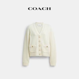 【COACH】蔻馳官方直營 經典 C 針織衫-白色(CX133)