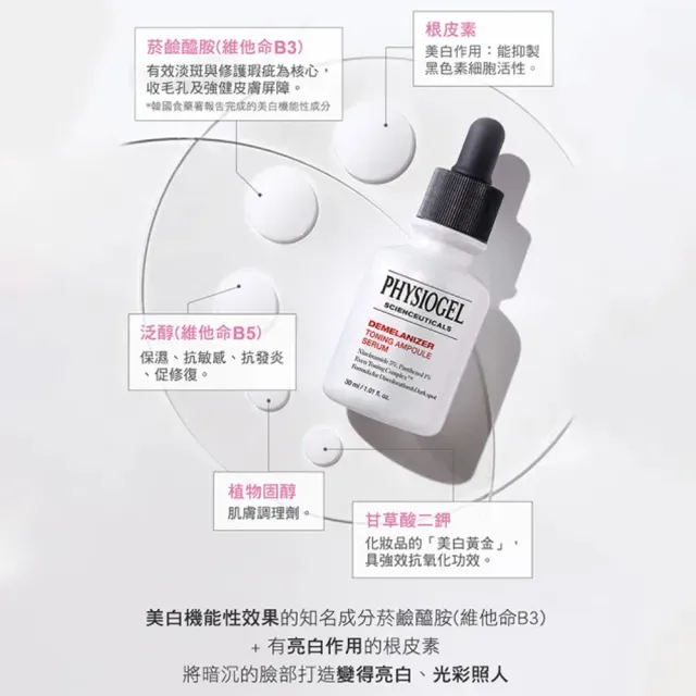 【PHYSIOGEL 潔美淨】極光CE色修平衡精華液30ml_3入