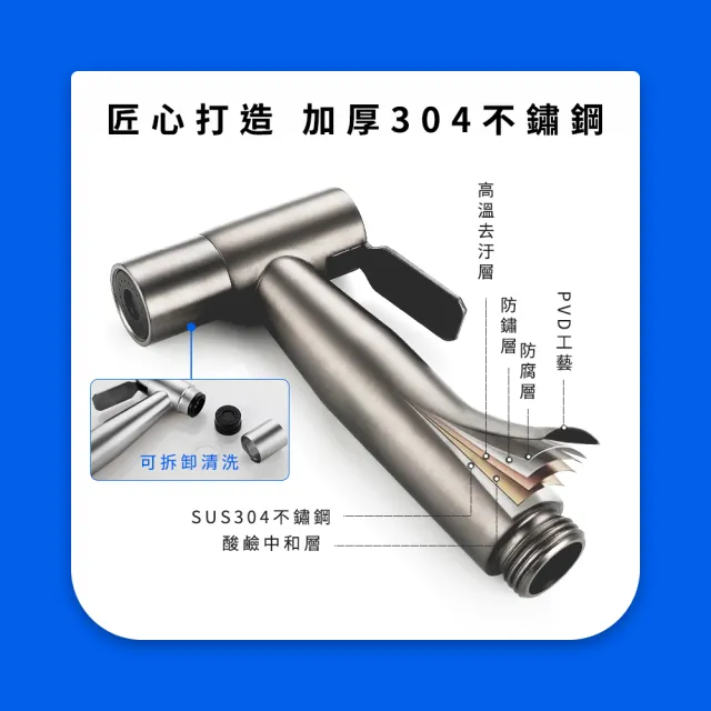 沖洗器 拉絲金色 洗屁神器 增壓沖洗器 沖洗噴槍 沖洗器龍頭 165-TF150G(洗廁所噴頭 免治沖洗器)