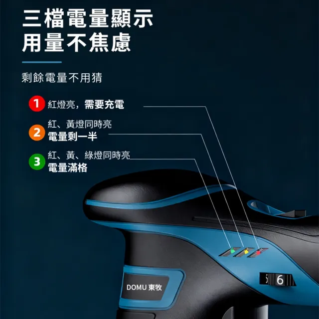 【DOMU 東牧】拋光機 帶電量顯示 DA偏心機 果凍感必備真正強壓不停 六檔調速 無刷DA打蠟機（無電池無座充）