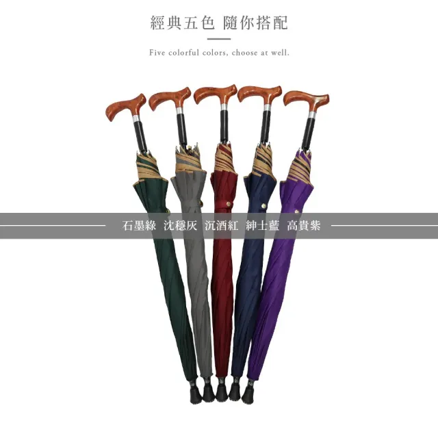 【雨之情】更好走登山健行傘(速 超值買1+1 雨傘 長傘 直傘 雨傘拐杖 拐杖傘 登山傘)