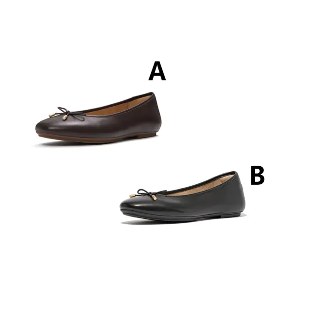 【FitFlop】DELICATO 蝴蝶結柔軟皮革芭蕾舞鞋-女(2色)