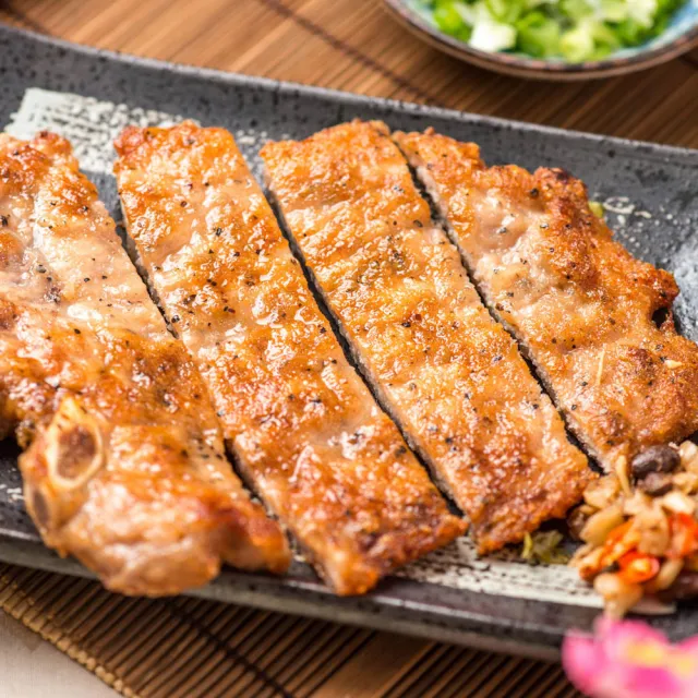 【鮮食家】厚切排骨8片+卡啦鮮脆鯛魚塊2包(金園排骨/台灣好漁)
