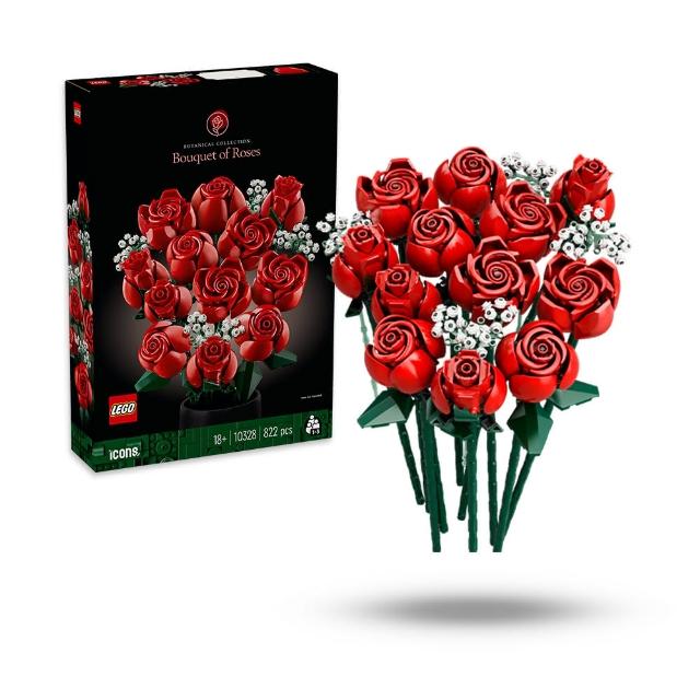 【LEGO 樂高】Botanicals 10328 玫瑰花束(情人節禮物 永生花 居家裝飾 室內植物 禮物 玩具 積木 送禮推薦)