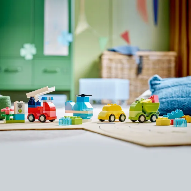 【LEGO 樂高】得寶系列 10474 創意交通工具(玩具車 汽車 兒童積木 親子遊戲 大顆粒 STEM 禮物 1歲半以上)