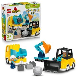 【LEGO 樂高】得寶系列 10475 3 合 1 工程車(兒童玩具 早教 積木 益智 STEM 親子遊戲 禮物 2歲以上)