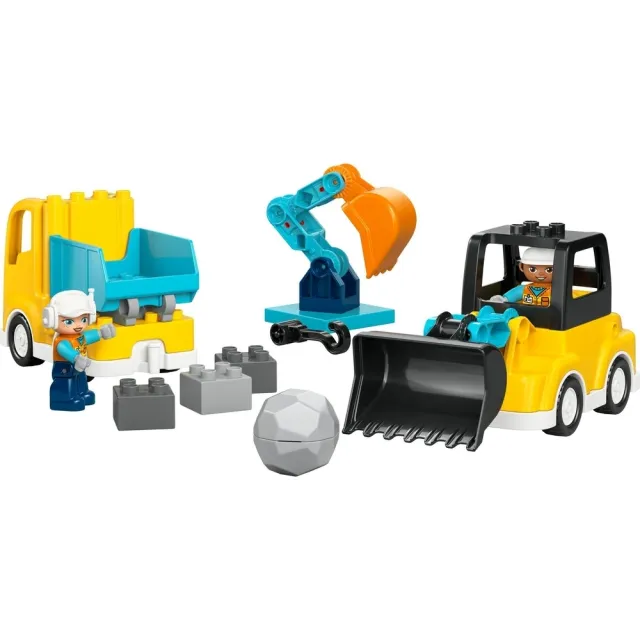 【LEGO 樂高】得寶系列 10475 3 合 1 工程車(兒童玩具 早教 積木 益智 STEM 親子遊戲 禮物 2歲以上)