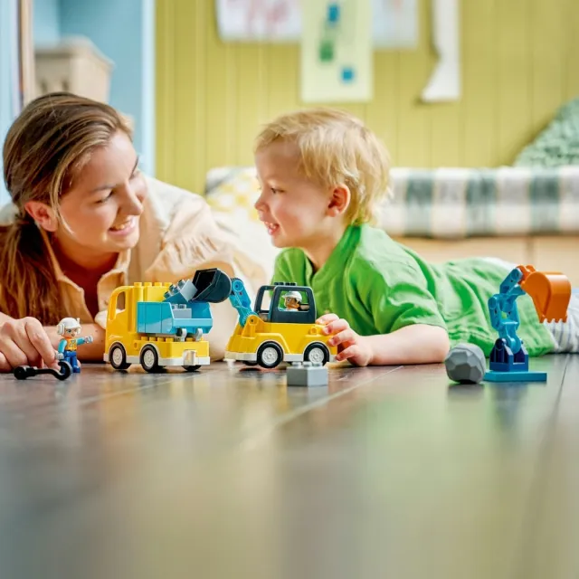 【LEGO 樂高】得寶系列 10475 3 合 1 工程車(兒童玩具 早教 積木 益智 STEM 親子遊戲 禮物 2歲以上)
